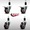 Service Caster 3'' SS Maroon Poly Swivel 1-3/8'' Expanding Stem Caster Set 2 Total Lock Brakes, 4PK SCC-SSEXTTL20S314-PPUB-MRN-2-S-2-138 - alternate 2